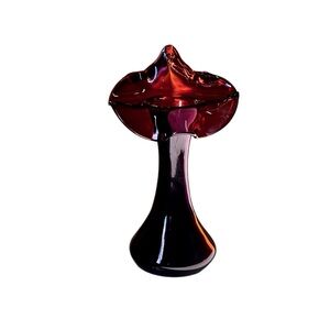 Vintage Fenton Amethyst Glass Compote “Jack In The Pulpit” Amethyst Art Glass